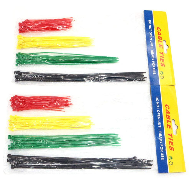  [AUSTRALIA] - NUZAMAS [ Total 240 Pieces] Cable Ties, 2.5mm Wide, Mixed Size, 100mm, 120mm, 150mm, 200mm, Long Nylon Plastic Heavy Duty Zip Ties, Flexible Cable Tidies Slipknot Straps