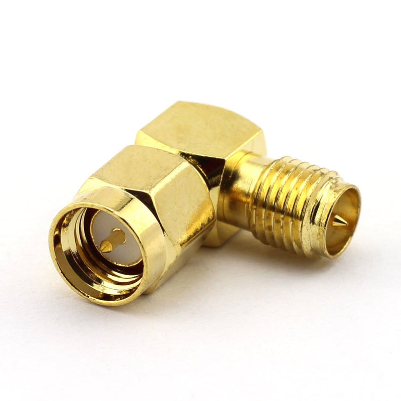  [AUSTRALIA] - DGZZI 2-Pack RF Coaxial Right Angle Adapter SMA Coax Jack Connector SMA Male to RP SMA Female