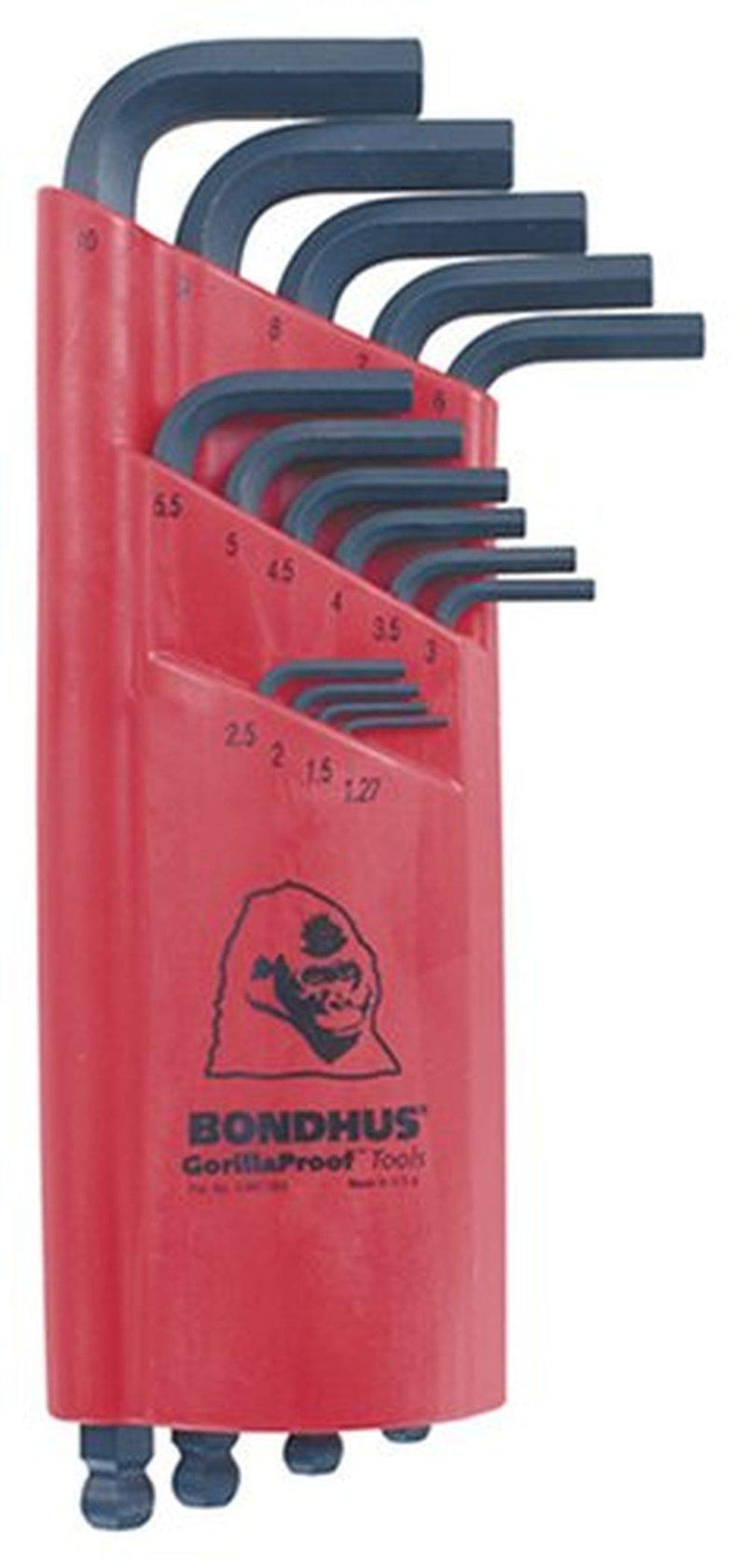  [AUSTRALIA] - Bondhus 10995 Set of 15 Balldriver L-wrenches, ProGuard Finish, sizes 1.27-10mm