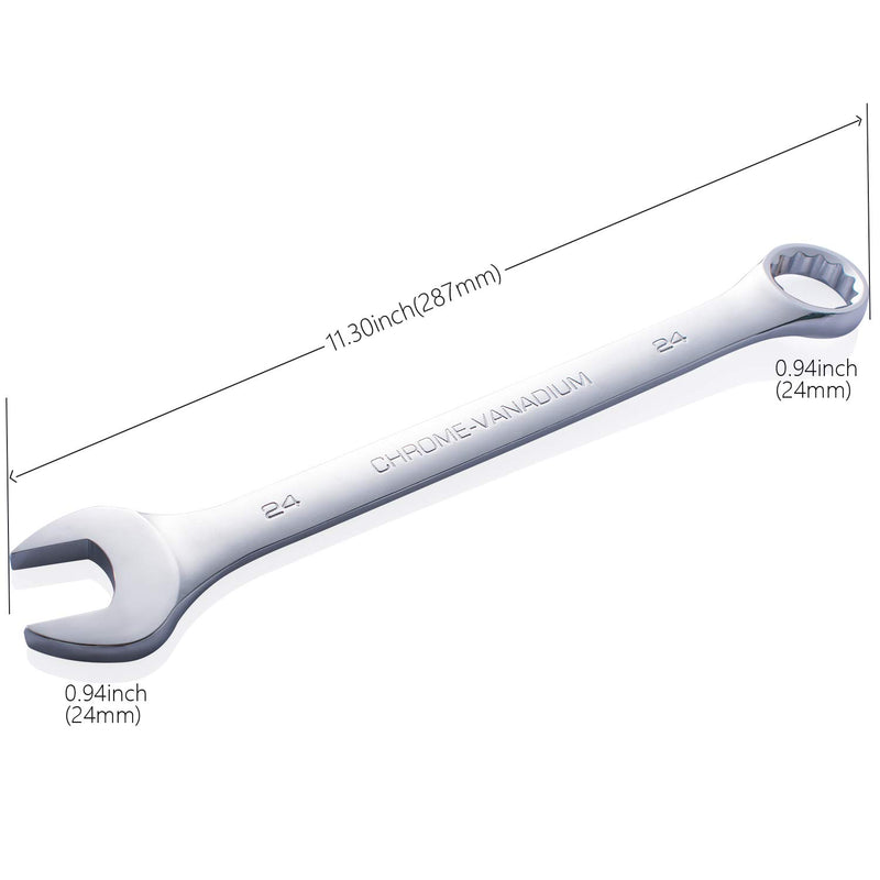  [AUSTRALIA] - Convy GJ-0012 Combination Wrench Chrome Vanadium Steel, Metric, 24 mm 24mm