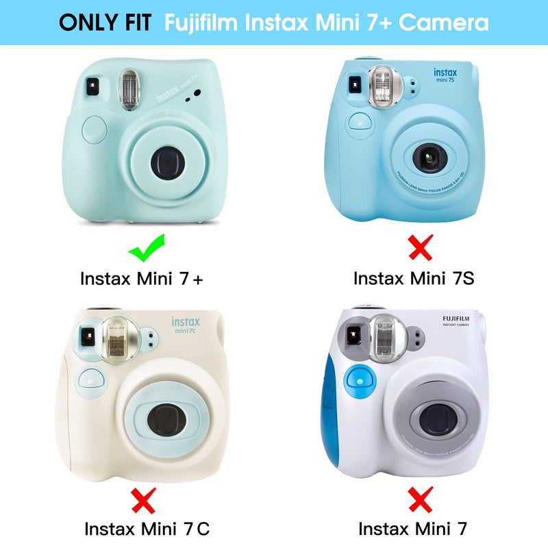  [AUSTRALIA] - Fintie Protective Clear Case for Fujifilm Instax Mini 7+ Instant Film Camera - Crystal Hard PVC Cover with Removable Rainbow Shoulder Strap, Clear