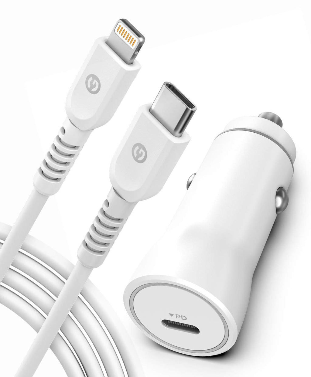  [AUSTRALIA] - Galvanox Ultra-Fast iPhone Car Charger with Lightning to USB Type-C Cable (MFi Apple Certified) Rapid Charging Power Adapter (for iPhone 14/13/12/11,Pro/Pro Max/Plus/SE, iPad)