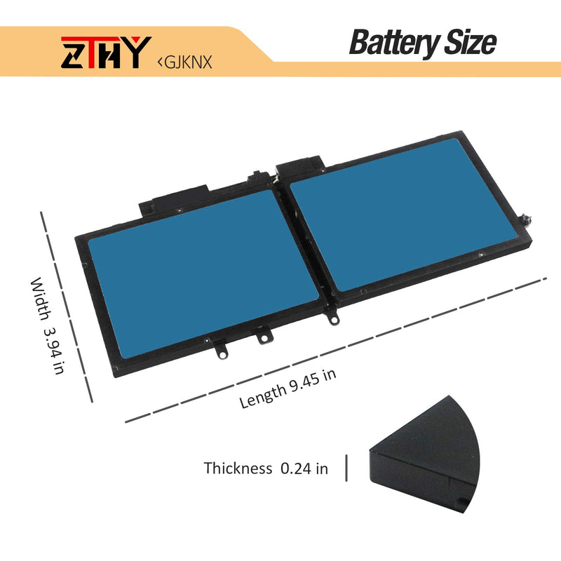  [AUSTRALIA] - ZTHY 68Wh GJKNX Battery Replacement for Dell Latitude 5480 5580 5280 5590 5490 E5480 E5580 E5490 E5590 Precision 15 3520 3530 Series GD1JP 0GD1JP DY9NT 0DY9NT 5YHR4 451-BBZG 7.6V 4-Cell 8500mAh