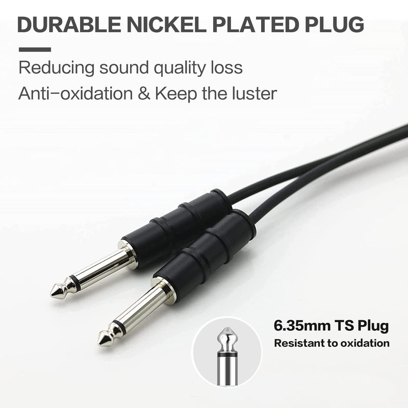  [AUSTRALIA] - XLR Male to Dual 1/4 inch TS Male Microphone Cable 6N OFC Nylon Braid Nickel Plated Double 6.35mm TS Male to 3 Pin XLR Male Stereo Adapter Mic Cord for Microphone Mixer Amplifier by gotor (3.3 Feet) 3.3 Feet