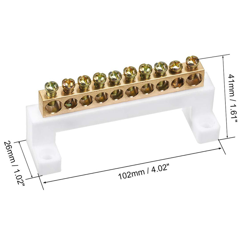  [AUSTRALIA] - uxcell Terminal Block Connector Bar 10 Positions Single Row High Bridge Design Electric Barrier Bar 2 Pcs