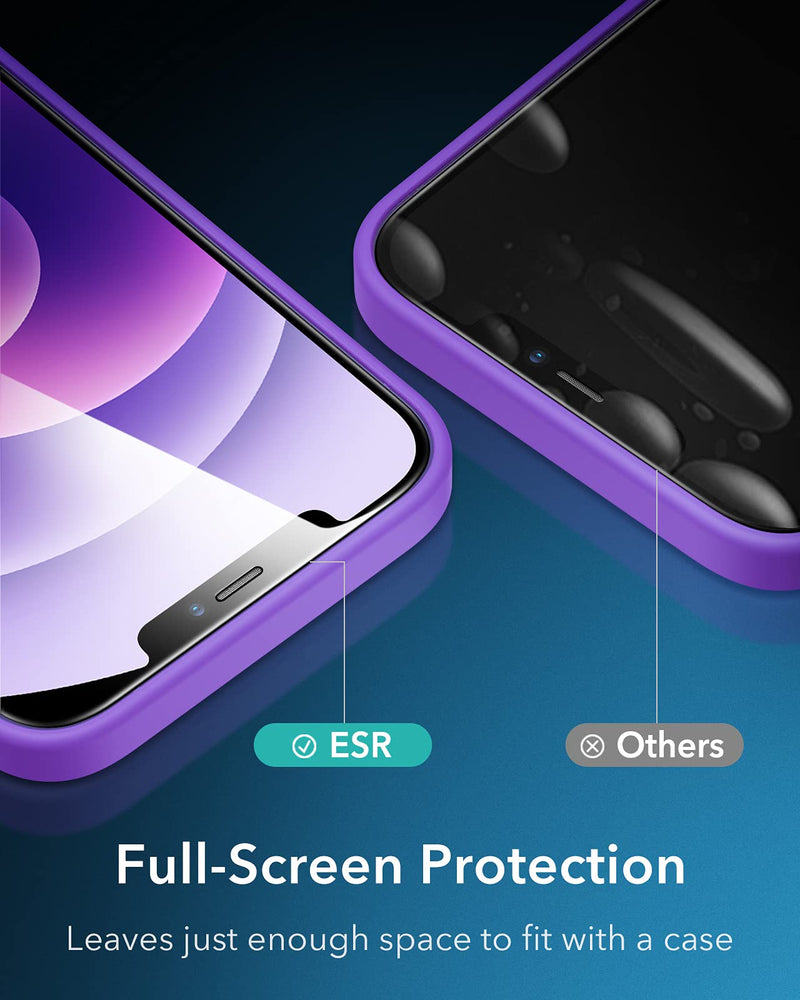  [AUSTRALIA] - ESR Armorite Screen Protector Compatible with iPhone 12 and 12 Pro, Ultra Tough Tempered Glass Screen Protector with Speaker Shield, 2 Pack