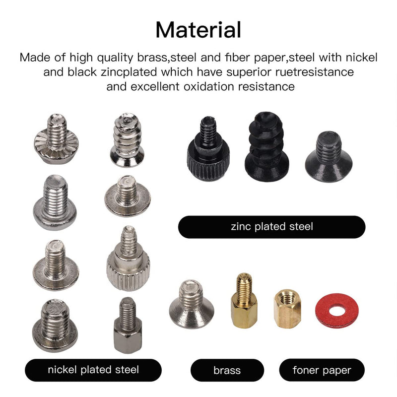  [AUSTRALIA] - 450PC Computer Motherboard Standoffs Screws Kit, Replacement Computer Screws for Motherboard HDD Hard Drive 2.5" SSD Hard Drive PC Fan Graphics Chassis ATX Case Mounting, for PC DIY & Repair 450PCS