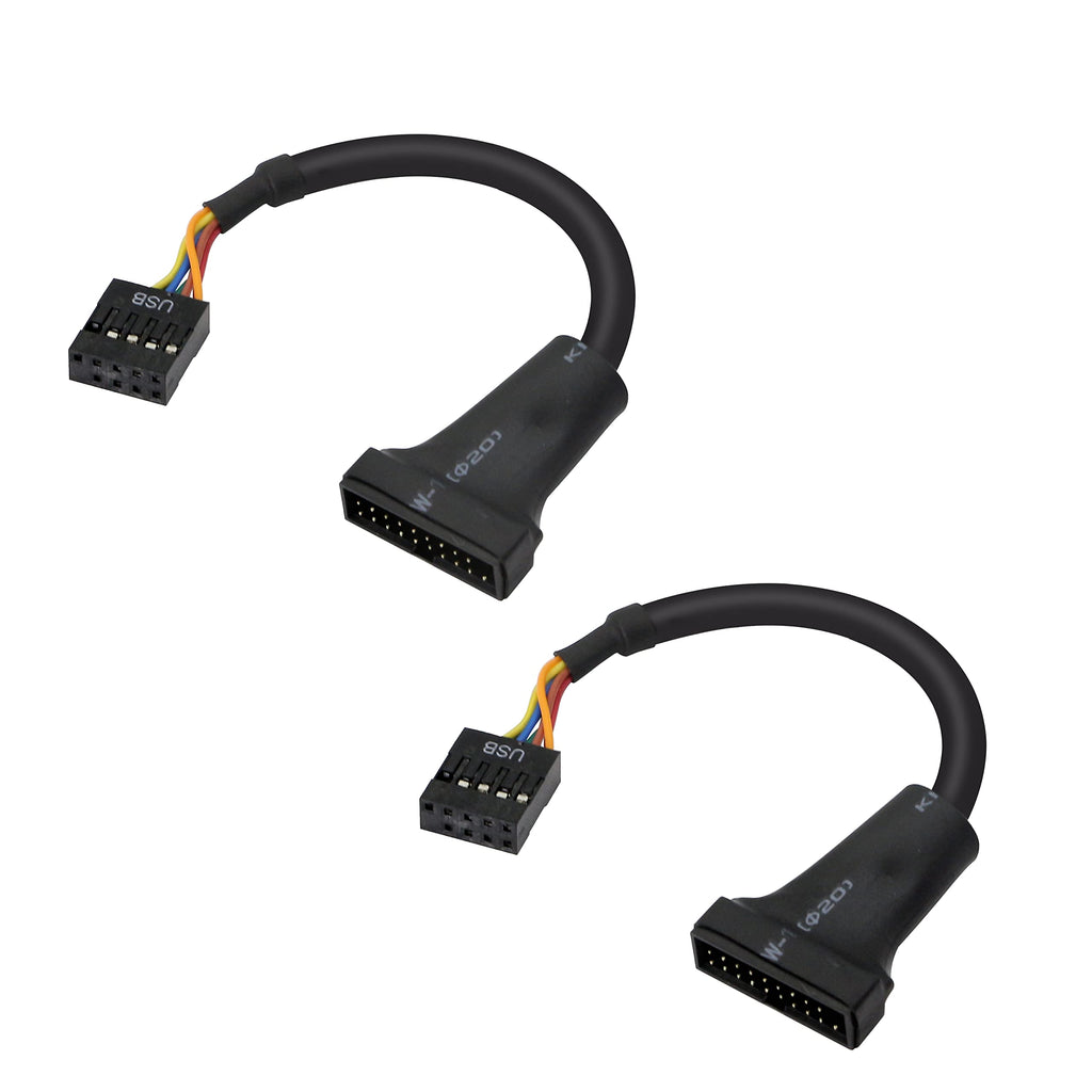  [AUSTRALIA] - YACSEJAO USB 20Pin to 9pin Cable USB 3.0 19Pin Male to USB 2.0 9Pin Female convertor Computer Cable Connector for Motherboard（2Pack）