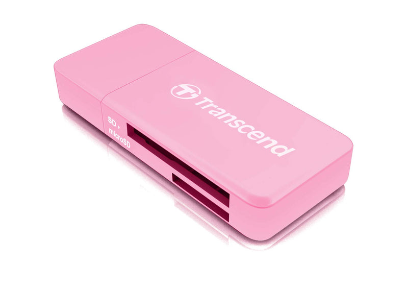  [AUSTRALIA] - Transcend USB 3.1 SDHC/SDXC/ microSDHC/SDXC Card Reader, TS-RDF5R (Pink) Pink