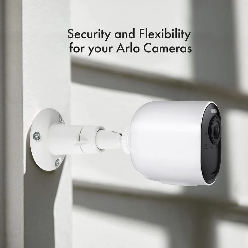  [AUSTRALIA] - Adjustable Indoor/Outdoor Security Metal Wall Mount Compatible with Arlo Pro/Pro 2/Pro 3/Ultra/Ultra 2, & Others - Ring Stick Up Cam Battery, eufyCam E/2C, Wyze Cam Outdoor/Pan (2 Pack, White)