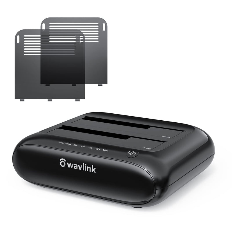  [AUSTRALIA] - WAVLINK Dual Bay External Hard Drive Docking Station, USB 3.0 to SATA I/II/III for 2.5 3.5in HDD, SSD with Offline Clone Function, Supports UASP SATA 5Gbps, Max 2x16TB 341