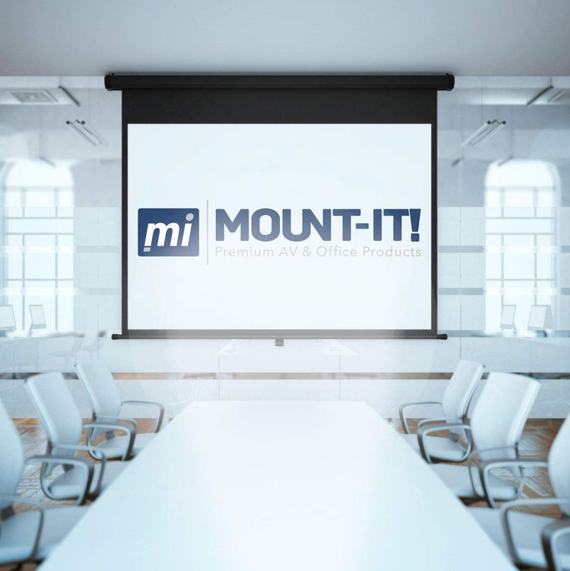  [AUSTRALIA] - Mount-It! Projector Screen Wall Mount L-Brackets - Wall Hanging Bracket For Home Projector and Movie Screens, 6 inch Adjustable Mounting Hooks for Projection Screen, 1 Pair, White, 66 Lb Capacity Each