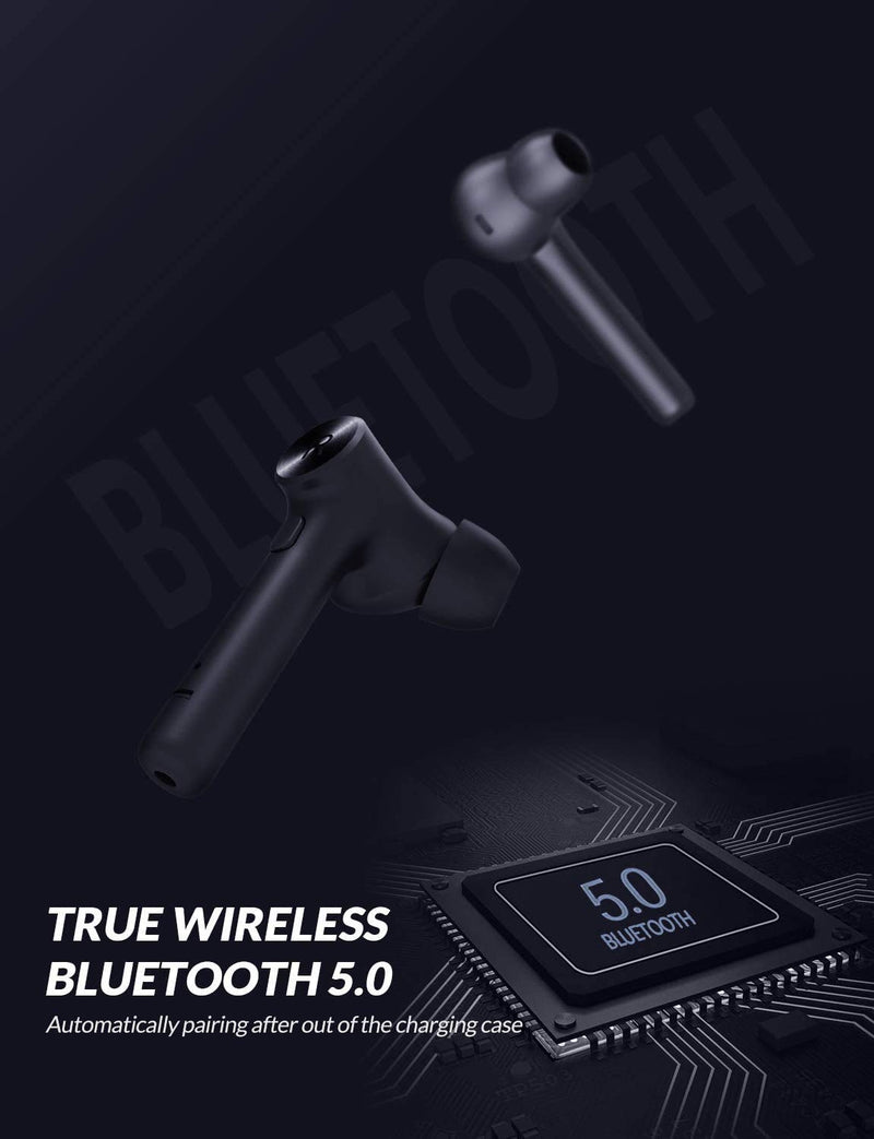 Bluetooth 5.0 Wireless Earbuds, Bluedio Hi(Hurricane) Wireless Earbud Headphones in-Ear Earphones with Charging Case, Mini Car Headset Built-in Mic for Cell phone/Running/Android, 5Hrs Playtime - LeoForward Australia