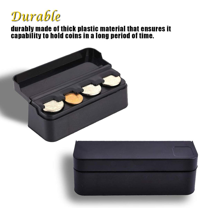  [AUSTRALIA] - Vaygway Car Coin Change Holder- Black Mini Storage Coin Organizer-Universal Car Money Meter Dispenser