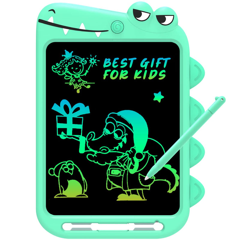  [AUSTRALIA] - Cartoon LCD Writing Tablet,10 inch Drawing Doodle Board with Colorful Screen, Erasable Reusable Graffiti Handwriting Tablet for 3-8 Years Boys Girls Toy Gifts for Toddler Educational Learning Travel 10 inch Green Crocodile