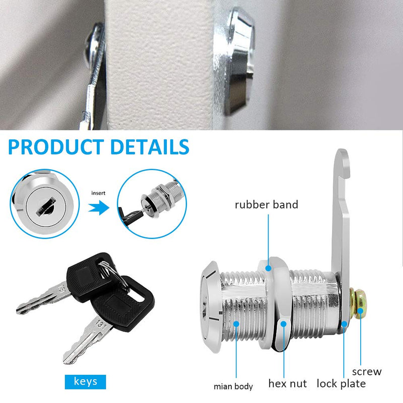  [AUSTRALIA] - 【Upgrade】Cabinet Cam Lock Set, 2 Pack Keyed Alike 30mm Cam Locks Secure Your File Cabinet and Drawer, RV Door, Mailbox,Tool Box, Drawer and More-【Finish Zinc Alloy】 (2)