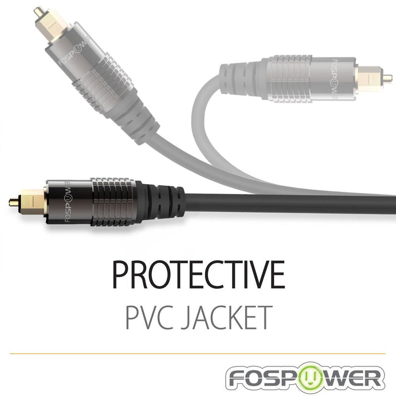  [AUSTRALIA] - FosPower (10 Feet 24K Gold Plated Toslink to Mini Toslink Digital Optical S/PDIF Audio Cable with Metal Connectors & Strain-Relief PVC Jacket 10 Feet