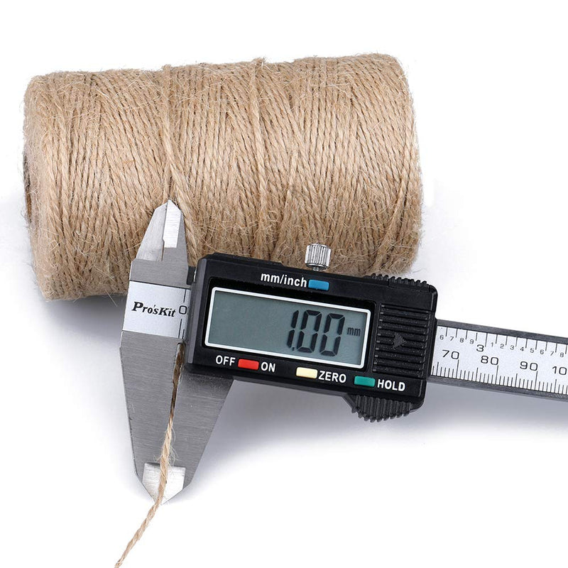  [AUSTRALIA] - 656 Feet Natural Jute Twine Gift Twine String 2Ply Arts Crafts Jute Rope for Gift Wrap DIY Decoration