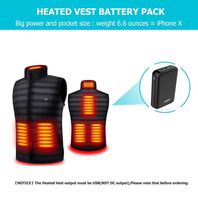  [AUSTRALIA] - Pocket Size Power Bank 10000mah for Heated Vest,5V 2A Heated Jacket Battery Pack,LED Display Portable Charger with Dual USB,External Battery Phone Chager for iPhone,Android etc.