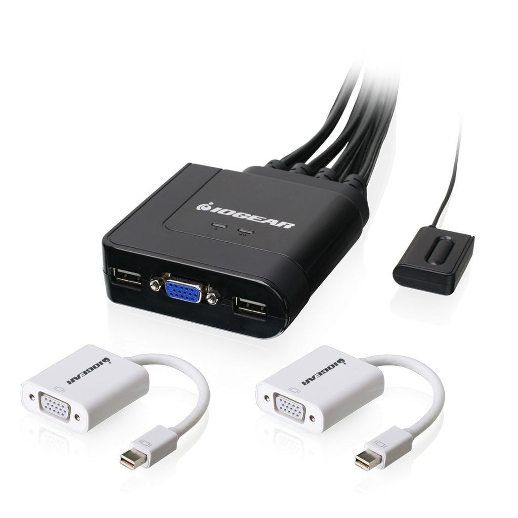  [AUSTRALIA] - IOGEAR 2-Port VGA and Mini DisplayPort Cable KVM Kit with Audio, GCS72MDPKIT USB VGA and Mini DisplayPort