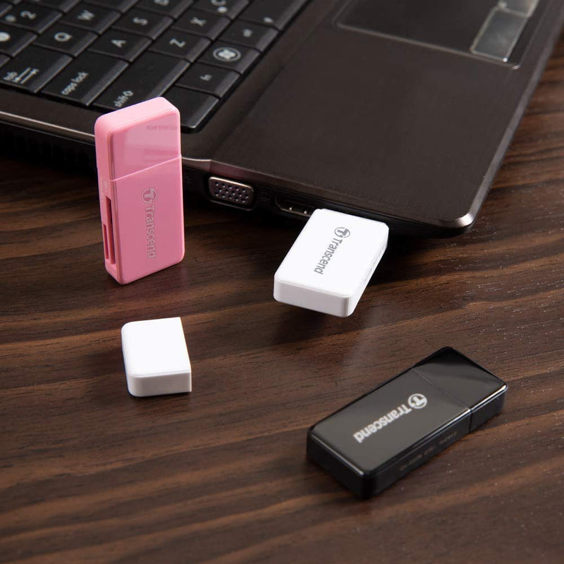  [AUSTRALIA] - Transcend USB 3.1 SDHC/SDXC/ microSDHC/SDXC Card Reader, TS-RDF5R (Pink) Pink