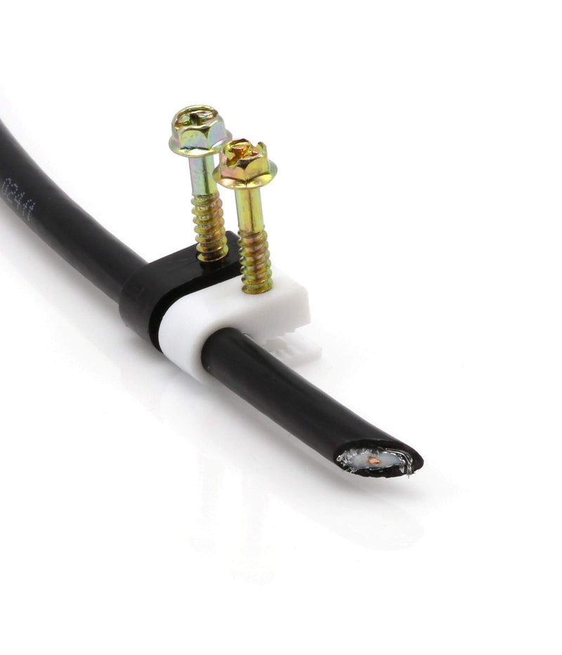  [AUSTRALIA] - THE CIMPLE CO - Single Coaxial Cable Clips, Cat6, Electrical Wire Cable Clip, 1/4 in (6 mm) Screw Clip and Fastener, Black (100 Pieces per Bag) 100 Pack