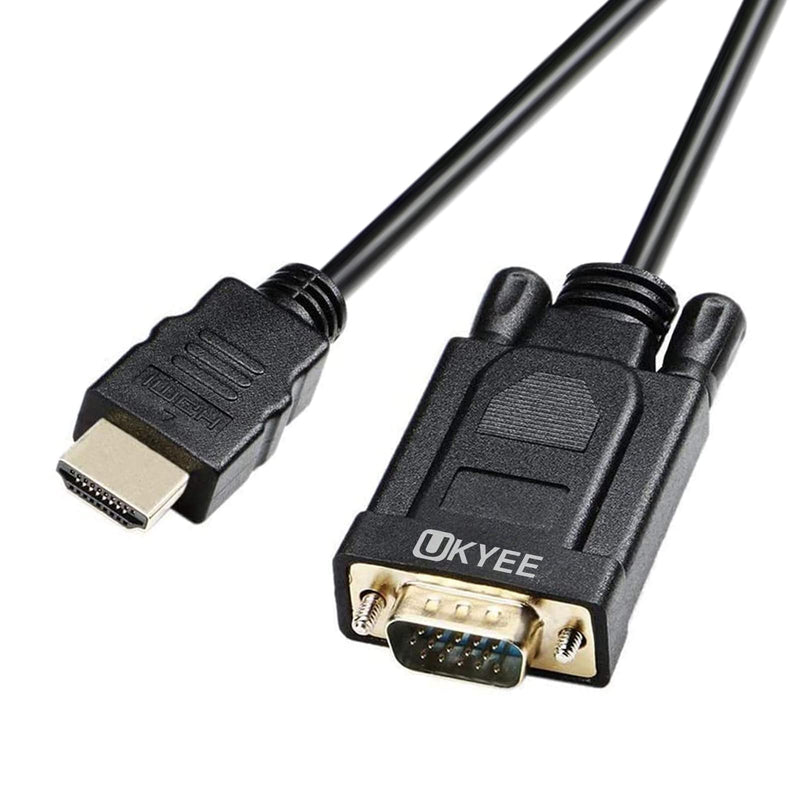  [AUSTRALIA] - HDMI to VGA Cable 2-Pack, UKYEE HDMI to VGA 1080P Male to Male Converter for PC,Laptop,Monitor,Projector,HDTV- Black