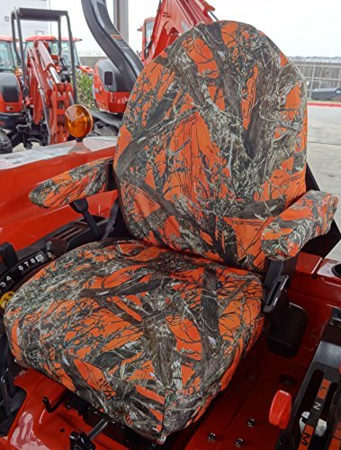  [AUSTRALIA] - Durafit Seat Covers, KU06, Seat Covers for Kubota Tractor L3540, L4060, L4760,L5060-L5460,L6060,L7060 Cab Tractor BX2380, BX1880, BX2680, BX23s in MC2 Orange Camo Endura Fabric.