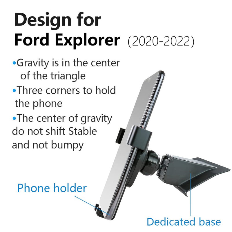  [AUSTRALIA] - LUNQIN Car Phone Holder for 2020-2023 Ford Explorer Auto Accessories Navigation Bracket Interior Decoration Mobile Cell Phone Mount