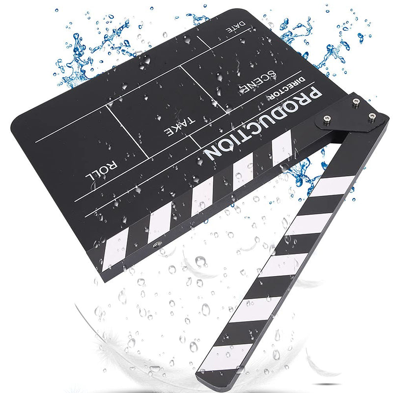 [AUSTRALIA] - Acouto Director Clip Board Acrylic Director Scene Clapperboard TV Movie Action Board Film Cut Prop with Pen Directors Clapperboard 11.8 x 9.8 x 0.7inch (Black) Black