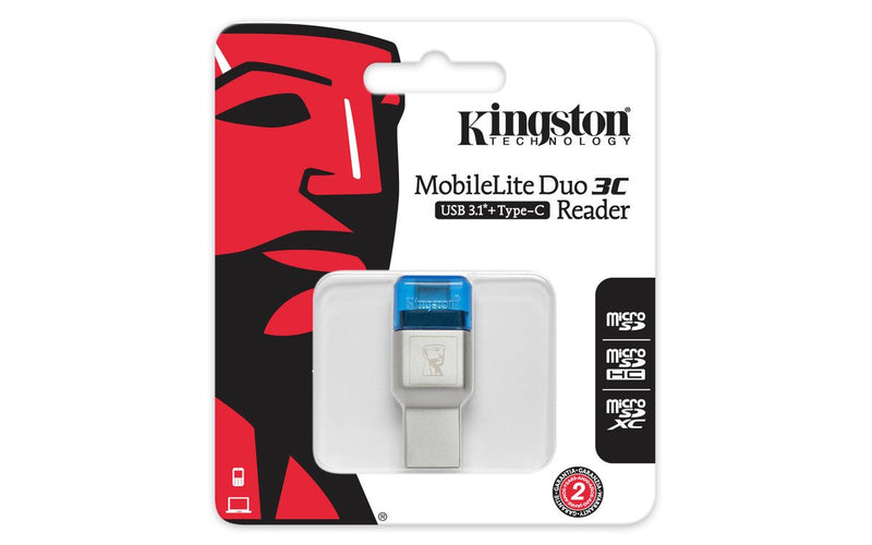 Kingston Digital FCR-ML3C MobileLite Duo 3C, USB 3.1 + Type C, Microsd Card Reader, microSDHC/microSDXC - LeoForward Australia