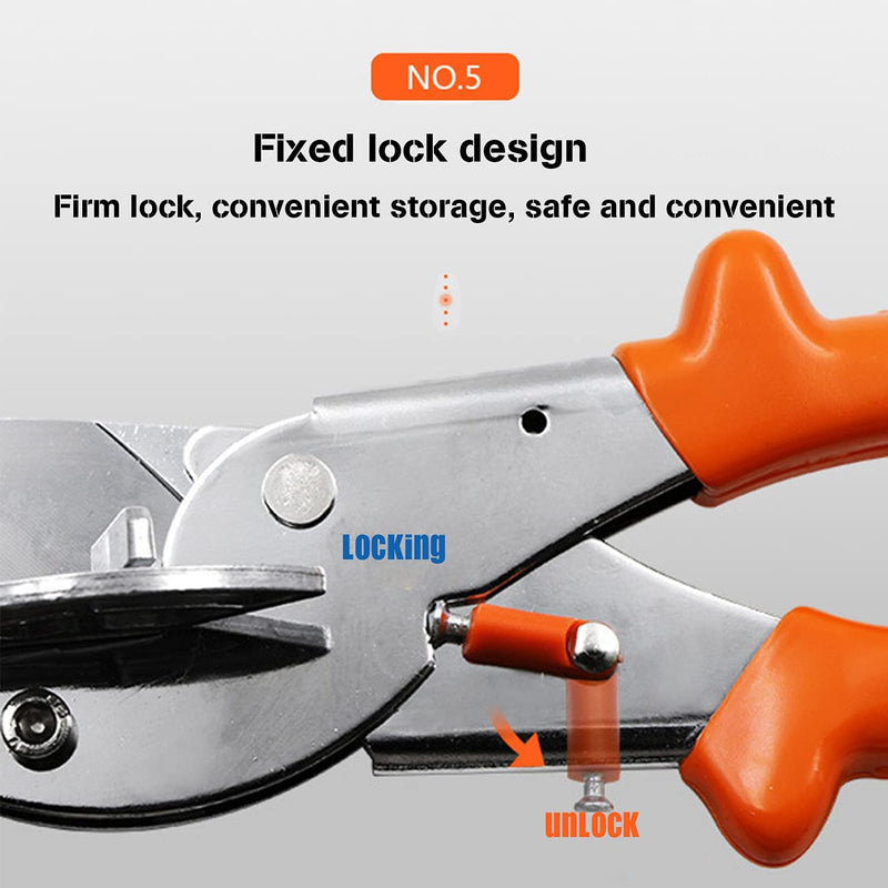  [AUSTRALIA] - CARCLOTHES Miter Snips-Professional Multi Angle Miter Shears Cutter(orange),With a Replacement Blade,Electrician Tools Miter snips,Accurately Adjusted 45 To 135 degrees,Cutting Soft Wood,Plastic,PVC