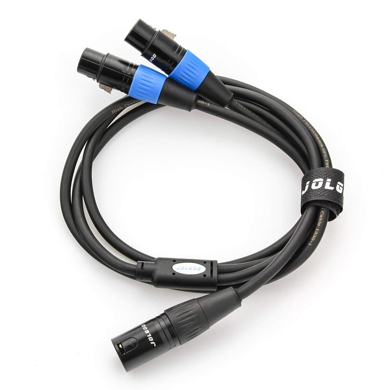  [AUSTRALIA] - XLR Splitter Cable, Dual XLR Female to XLR Male Y Splitter Microphone Cable, XLR 2 Female to 1 Male Cable, 5 Feet - JOLGOO XLR Male to Dual XLR Female