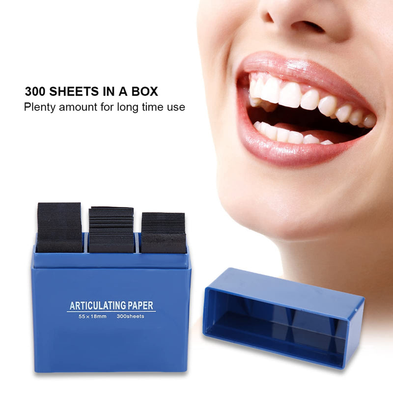  [AUSTRALIA] - 300 Sheets/Box Dental Articulating Papers, Soft Dental Paper Sheets, Oral Dental Care Strips, Dental Orthodontic Strips, Dentist Supplies With Plastic Dispenser(Blue) Blue