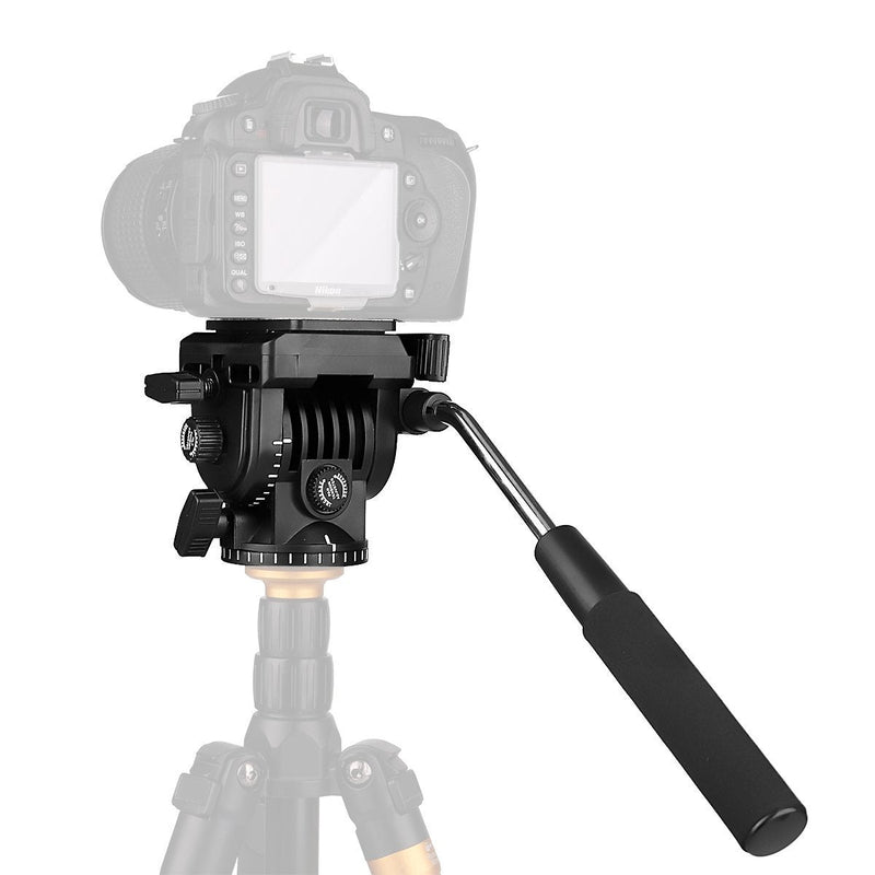  [AUSTRALIA] - Fluid Head,pangshi VT-1510 Video Camera Tripod Head Fluid Drag Pan Tilt Head with 1/4” Quick Release Plate for Canon Nikon Sony DSLR Cameras Camcorder Shooting Filming VT-1510 Fluid Head