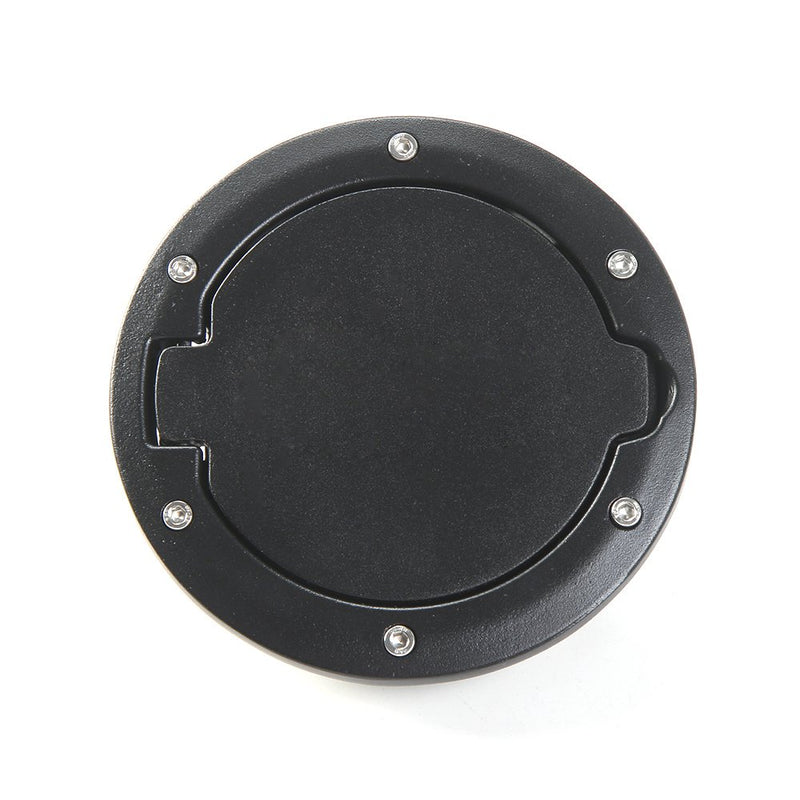  [AUSTRALIA] - JeCar Aluminum Gas Cap Fuel Filler Door Cover for Jeep Wrangler 2007-2018 JK & Unlimited Accessories (Black)