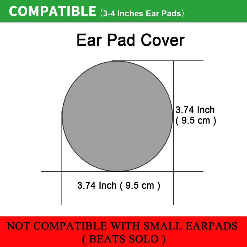  [AUSTRALIA] - Jecobb Flex Fabric Earpads Cover Protectors with Stretchable and Washable Lycra for Beats Studio 3/2 Bose QC35 25 15 and Other Headphones with 3-4 Inch Ear Cushions [ 2 Pairs ] (Black) Black