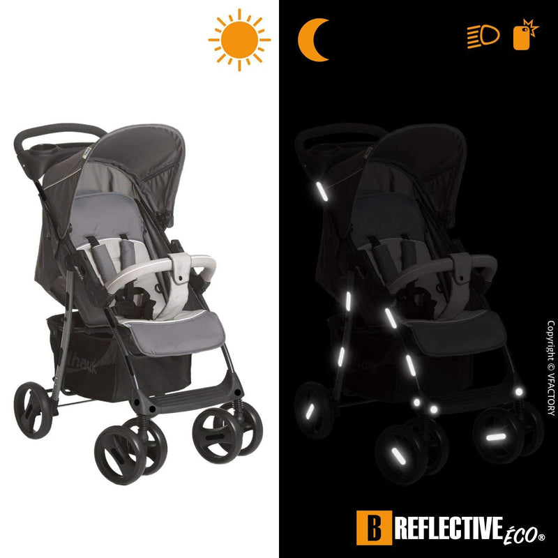  [AUSTRALIA] - B REFLECTIVE. (2 Pack) 12 retro reflective stickers kit. Night visibility safety. Universal adhesive for Bike/Stroller/Buggy/Helmet/motorbike/Scooter/Toys. Black 2