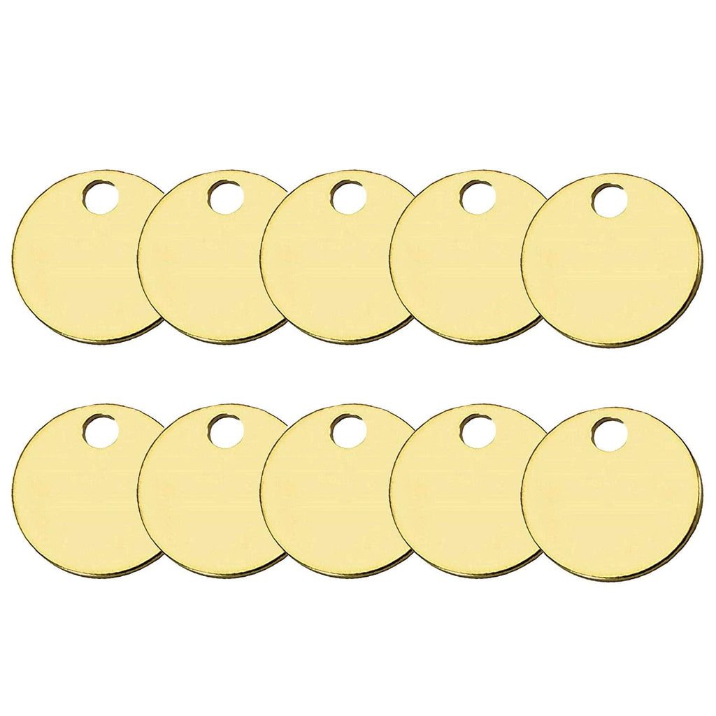  [AUSTRALIA] - Lucky Line Solid Brass Round Tag - One Hole and 1-1/4 Inch Diameter, 100 Per Box (26012)