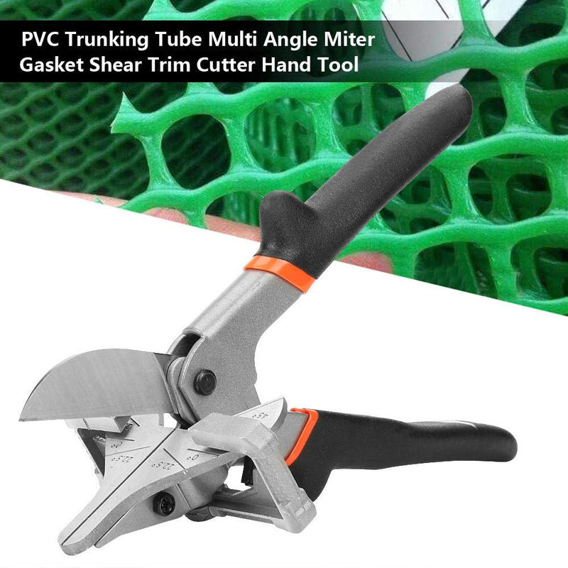  [AUSTRALIA] - ZJchao Multi Angle Miter Shear Cutter, PVC Trunking Tube Stainless Steel Multi Angle Miter Gasket Shear Trim Cutter Hand Tool 0 Degree to 135 Degree Replaceable Blade