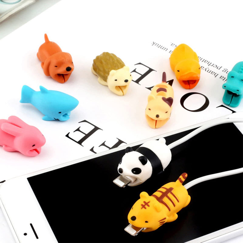  [AUSTRALIA] - 10PCS Charger Protector, Charger Cord Protector, Random Cable Protector, Cable Saver Data Cable Protector Cartoon Animal Phone Accessory Suitable for Most Charging Cables