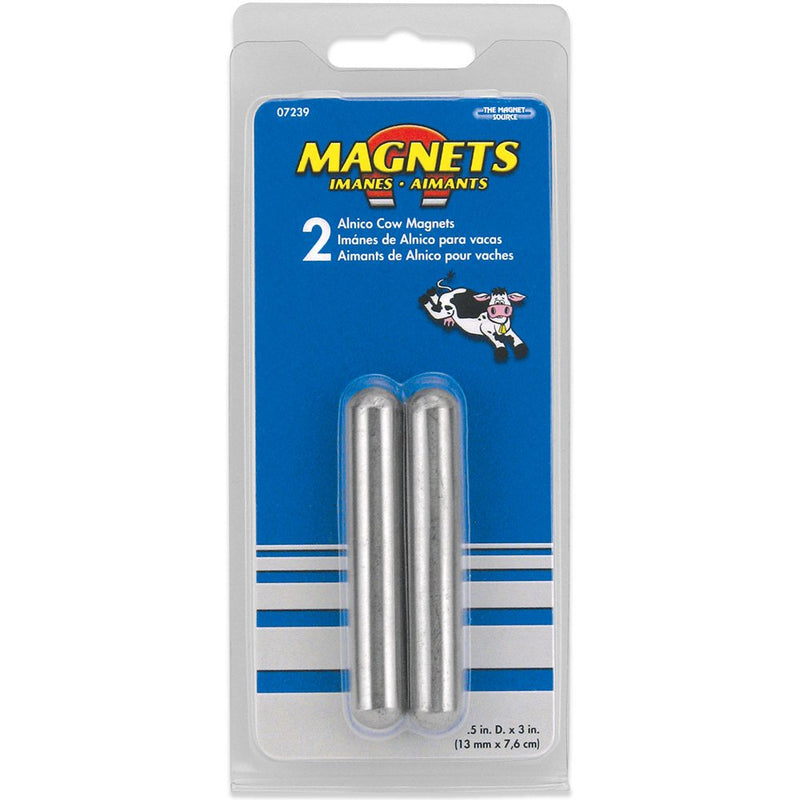 Master Magnetics 07239 Original Cast Alnico 5 Cow Magnet, 0.50" Diameter, 3" Length, Silver (Pack of 2) - LeoForward Australia