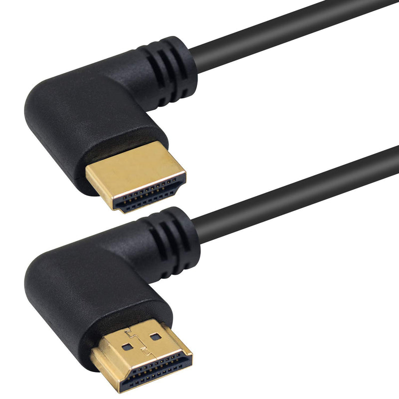 Poyiccot 90 Degree HDMI 2.0 Male to Male Cable, 1.5Ft / 50cm Gold Plated High Speed HDMI Male Right Angle to Male Left Angle Cable 60Hz, 4K 2K (M/M Left-Right) - LeoForward Australia