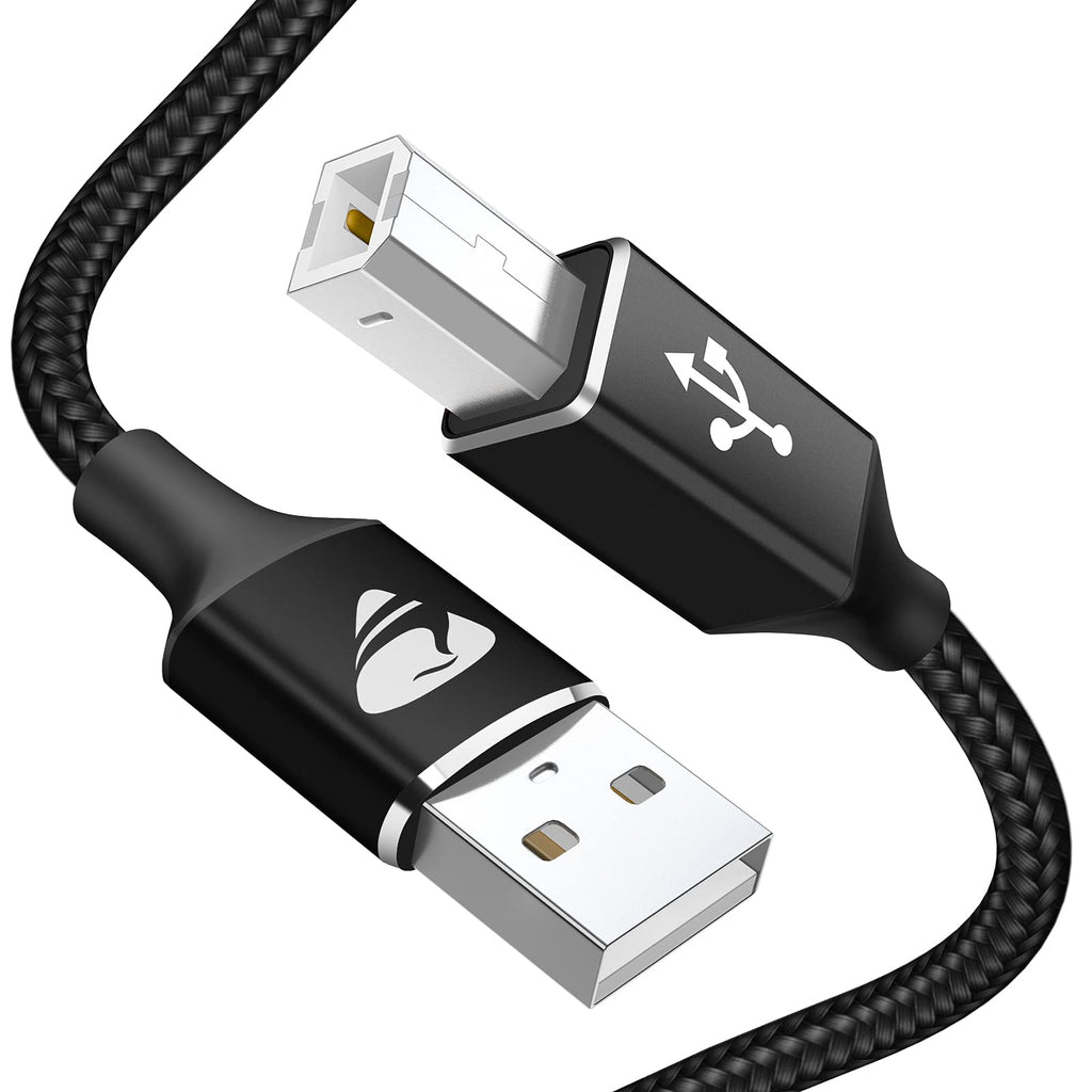  [AUSTRALIA] - Printer Cable 6ft, Aioneus USB 2.0 Type A-Male to B-Male Cord Durable USB A to B Cable High-Speed Scanner Cord Compatible with Hp, Canon, Brother, Samsung, Dell, Epson, Lexmark, Xerox, Piano, Dac