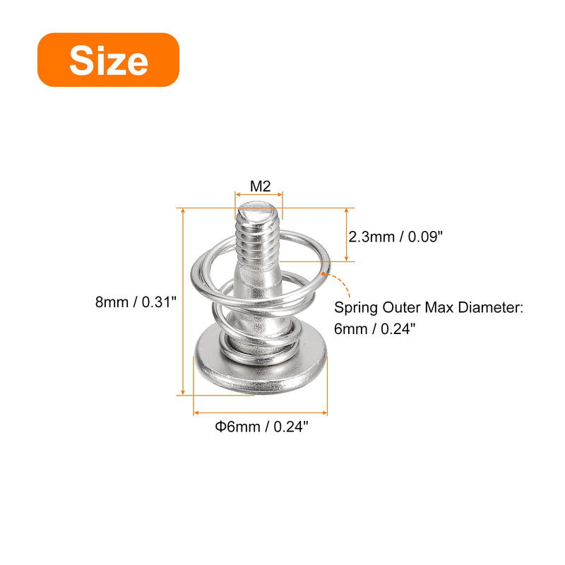  [AUSTRALIA] - uxcell Spring Screws, 10pcs M2x8mm 6mm Spring OD GPU Graphics Card Back Plate Heatsink Screws Computer Fan Fixed Screws M2x8x6mm 10