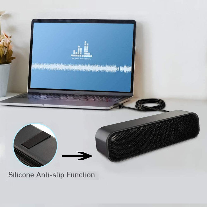  [AUSTRALIA] - HONKYOB USB Computer Speakers,Laptop Speakers Wired USB Powered,Portable Mini Sound Bar PC Speakers for Windows PC,Desktop Computer,Laptops and Checkout Counter with Stereo Sound H058