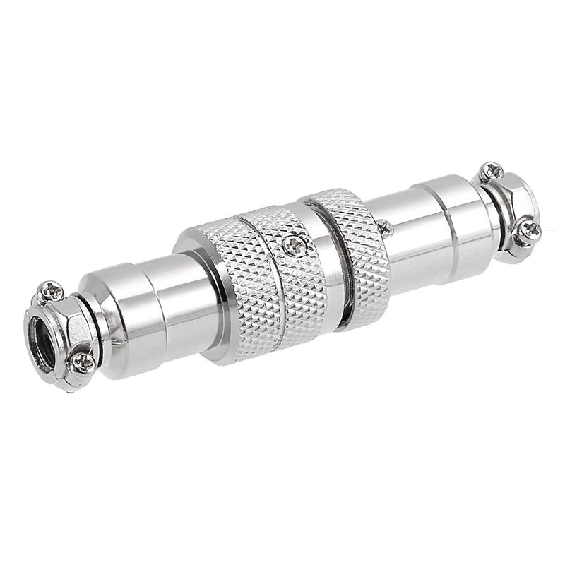  [AUSTRALIA] - uxcell Aviation Connector, 16mm 4Terminals 5A 125V GX16-4 Waterproof Female/Male Wire Panel Power Chassis Metal Fittings Connector Aviation Silver Tone