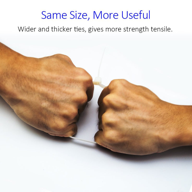  [AUSTRALIA] - Cable Zip Ties Heavy Duty 12 Inch, Ultra Strong Plastic Wire Ties with 120 Pounds Tensile Strength, 100 Pieces, Nylon Tie Wraps with 0.3 Inch Width in Black & White, Indoor and Outdoor UV Resistant