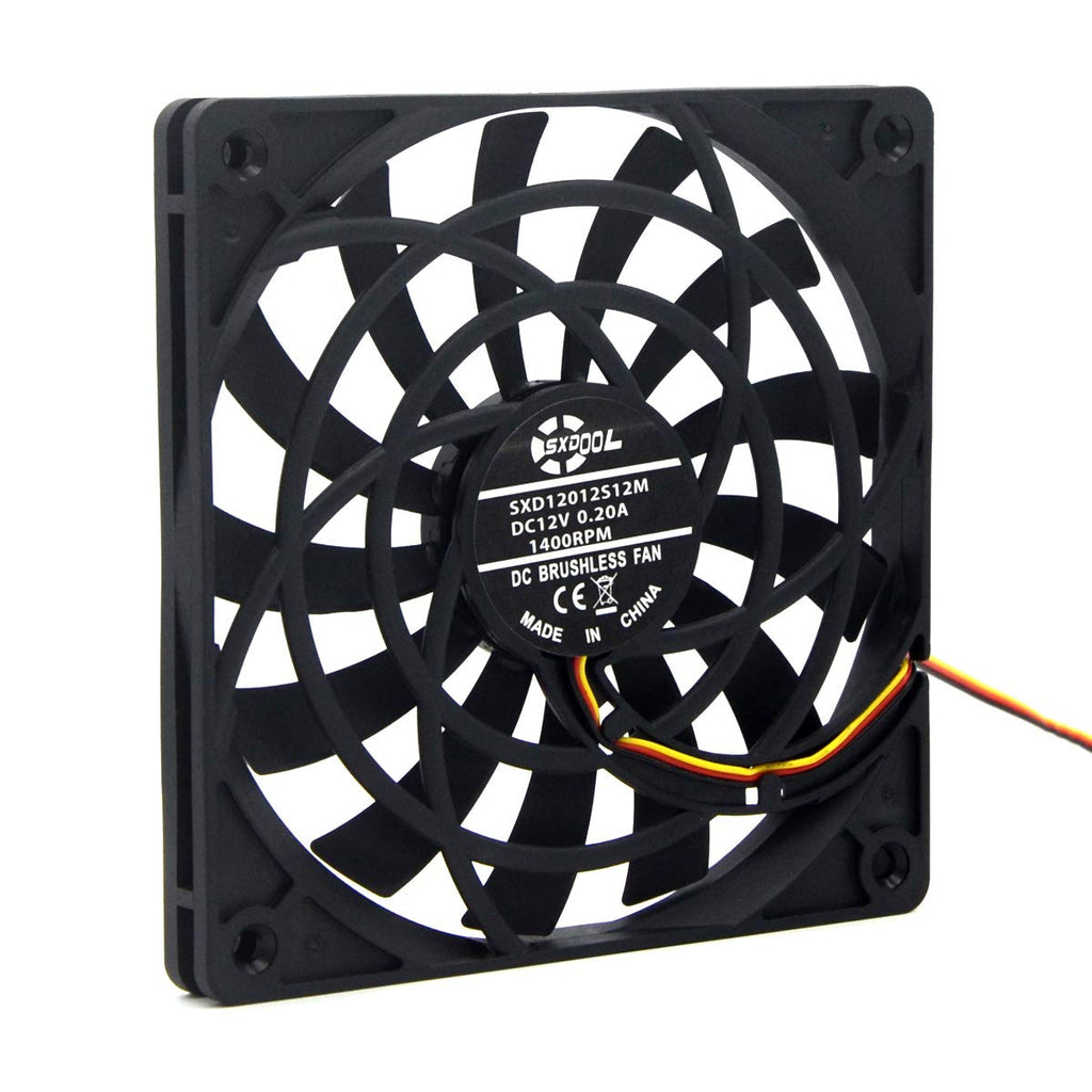  [AUSTRALIA] - SXDOOL 120mm Slim Fan 120X12mm Thickness DC 12V with 3-Pin,for Computer Pc Case Quiet Silent Cooling