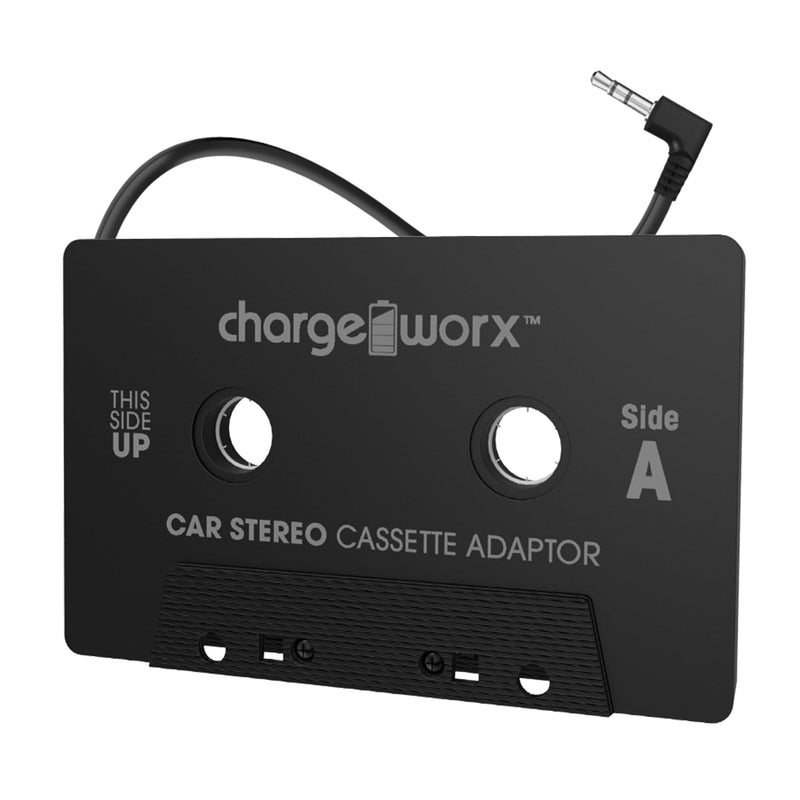  [AUSTRALIA] - Chargeworx Car Cassette Adapter to 3.5mm Aux Plug|Connects Aux-Cord Compatible Smartphones, iPads, Laptops, CD Players to Tape Players|Stream Music, Audiobooks through Car Speakers Using Cassette Deck